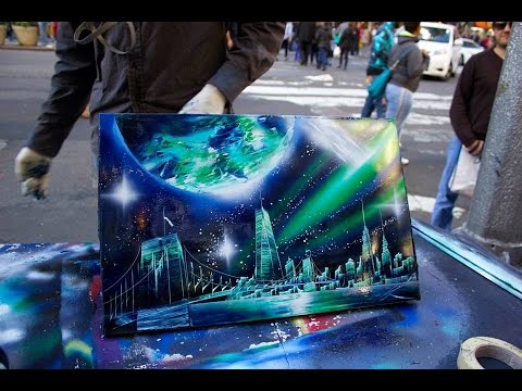 AMAZING New York City Spray Paint Art in Time Square 2014 :)