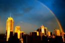 rainbow . 010801 AFR pic by Tanya Lake ***COLOUR ONLY PLEASE!!*** generic rainbow over CBD centrpoint travel building ...