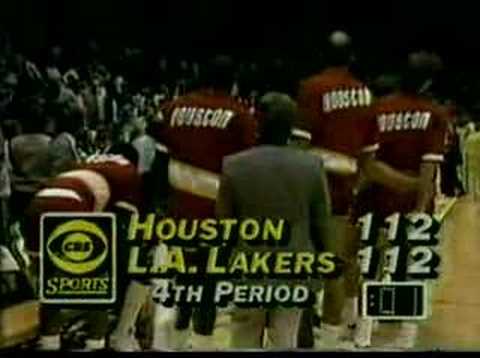 1986 NBA WC Finals - Rockets @ Lakers - Game 5 Finish