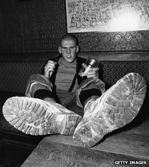 Skinhead in pub