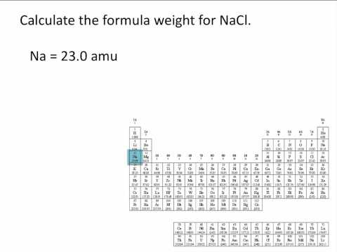 Atomic weights, Molecular weights and Formula weights - Chemistry Tutorial