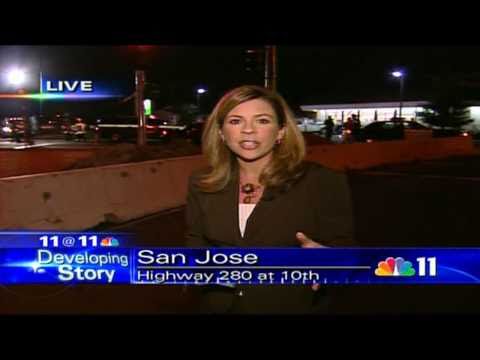 San Jose California 280 Freeway car fire NBC news report