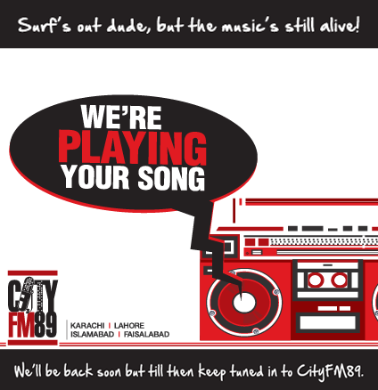 We're playing your song. We'll be back soon but till then keep tuned in to CityFM89