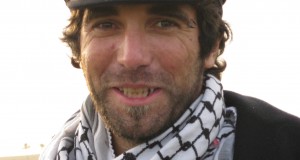 Vittorio wearing a keffiyeh