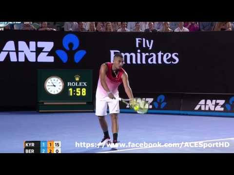 Nick Kyrgios vs Tomas Berdych Australian Open 2016 tennis highlights HD720p50 by ACE