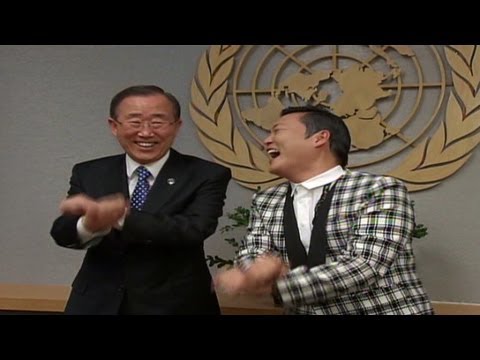 Psy teaches Ban Ki-moon 'Gangnam Style'