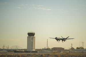 File - An MQ-9 Reaper equipped with Gorgon Stare takes off on Kandahar Airfield, Afghanistan, Dec. 5, 2015. U.S.