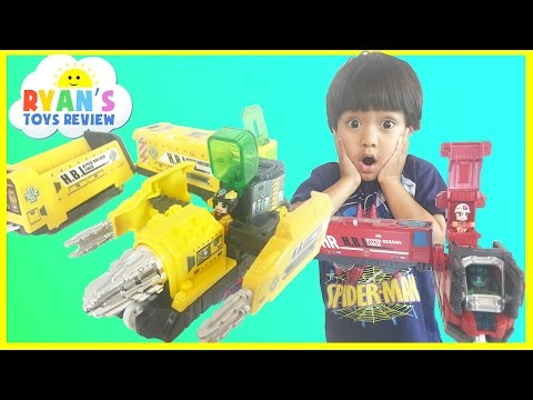 Takara Tomy Toy Trains for Kids Japanese Tomica Rescue Liner and Builder Liner Ryan ToysReview