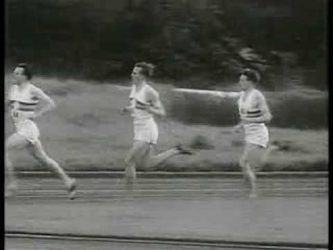 Roger Bannister breaks the four minute mile