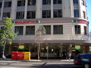 A Woolworths Limited store opposite the Sydney Town Hall