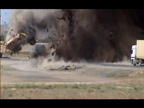 Taliban IED Sends Afghan National Army MRAP Flying - Afghanistan War 2015