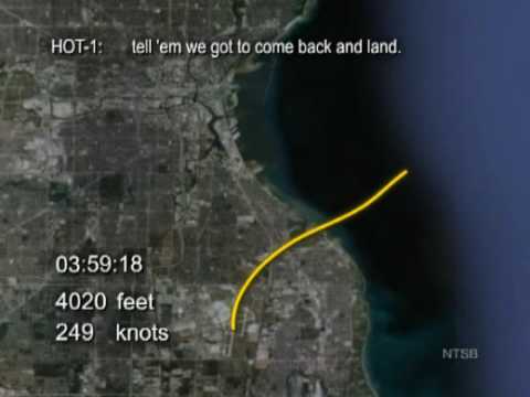 NTSB Animation of Marlin Air Cessna Citation Accident Investigation Near Milwaukee Wisconsin