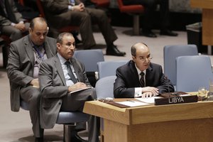 File - Ibrahim Dabbashi, Permanent Representative of Libya to the UN, addresses the Security Council meeting on the situation in his country, 11 December, 2015.