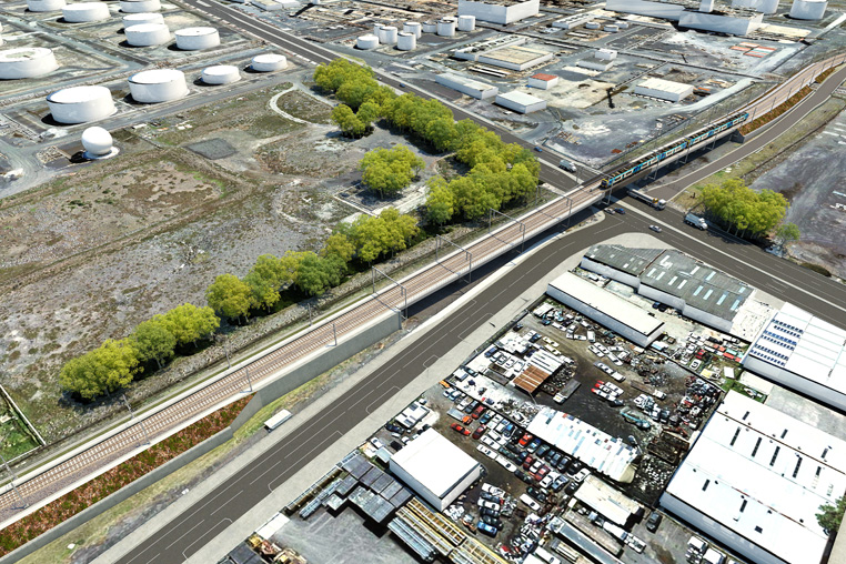 An artist's impression of the Kororoit Creek Road rail bridge. Picture: Supplied