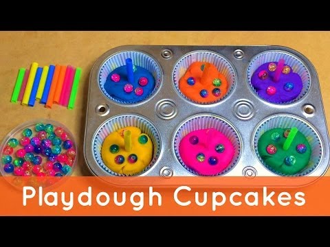 Playdough Cupcakes -  Preschool Activity For Fine Motor Development and Sensory Play