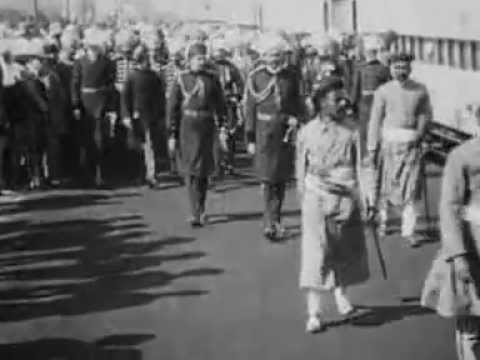 Arrival of Mir Osman Ali Khan, Nizam of Hyderabad to the Dhrangadhra Camp, India.