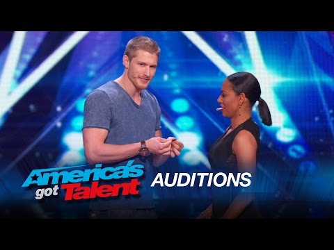 Michael John: Sexy Magician Tries to Kiss Mel B - America's Got Talent 2015