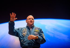 Former NASA astronaut Scott Kelly speaks during an event  at the United States Capitol Visitor Center, Wednesday, May 25, 2016, in Washington.