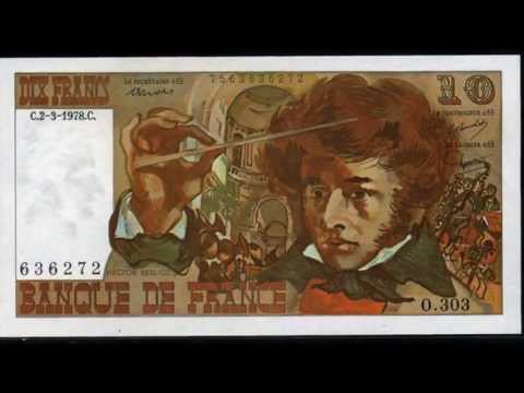 French banknotes French franc money currency of France before the Euro.