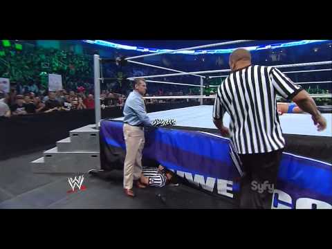 HHH steps on Mike Chioda