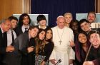 The Pope met with 12 vloggers from six continents on Monday.