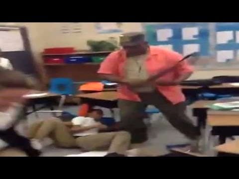 Teacher Whips Unruly Children With Belt for Classroom Brawl (Redsilverj)