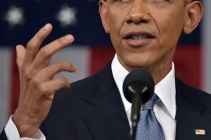 Barack Obama delivering the State of Union address