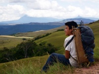 A pemon boy rests on the way to Mt. Roraima. (Benjamin Mast)