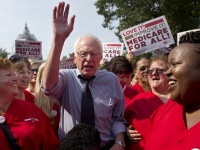 Bernie Sanders at a rally held by National Nurses United in support of his candidacy. (AP Photo/Jacquelyn Martin)