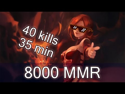 8000 MMR Lina by Miracle with 40 kills in 35 minutes game