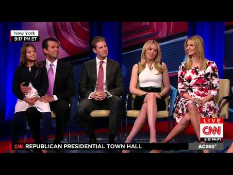 TRUMP AND FAMILY INTERVIEWED BY ANDERSON COOPER AT THE CNN REPUBLICAN PRESIDENTIAL TOWN HALL