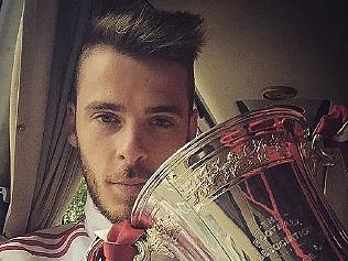 Supplied Editorial Manchester United's David De Gea with the FA Cup!