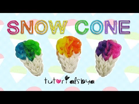 NEW EASY Snow Cone Charm Rainbow Loom Tutorial