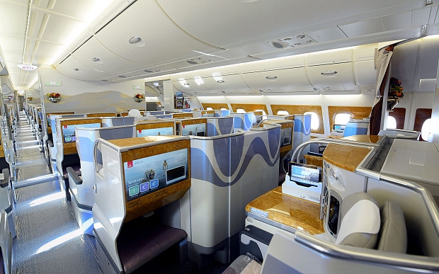 Emirates business class.