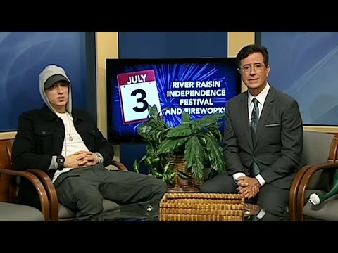 Stephen Colbert Interviews Marshall Mathers On Public Access