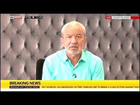 Lord Sugar on Antisemitism within the Labour Party - 28 Apr 2016