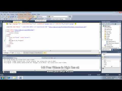ASP.NET Course: Lesson 1-9 View .aspx pages in Source and Design views