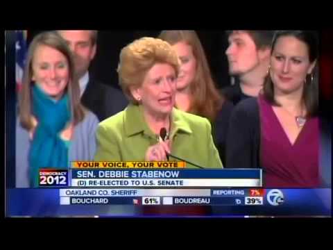 Senator Debbie Stabenow gives acceptance speech