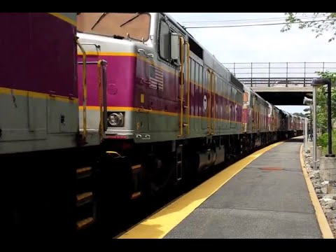 F40PH "Screamer" Conga Line - MBTA Commuter Rail