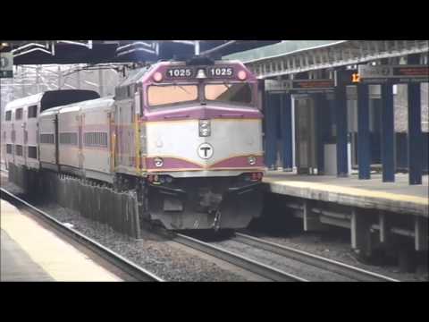 MBTA Commuter Rail, Acela Express, Northeast Regional and CSX Local at Route 128 (HD)