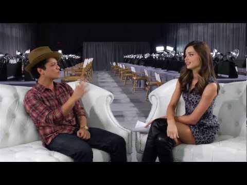 Miranda Kerr and Bruno Mars Backstage at the 2012 Victoria's Secret Fashion Show