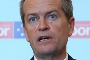 Opposition Leader Bill Shorten and shadow treasurer Chris Bowen after the Queensland Labor Business Breakfast on Wednesday.