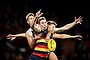 ADELAIDE, AUSTRALIA - JUNE 05: Tom Lynch of the Crows attempts to mark the ball during the round 11 AFL match between the Adelaide Crows and the St Kilda Saints at Adelaide Oval on June 5, 2016 in Adelaide, Australia.  (Photo by Daniel Kalisz/Getty Images)