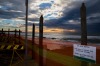 Sunrise over Collaroy beach after severe storms damaged the coastline in Sydney. 