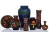 A selection of Moorcroft pottery, c. 1910-1930, from a collection of more than 130 pieces.