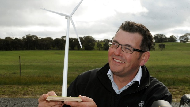 Premier Daniel Andrews at the site of the Ararat wind farm.