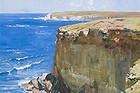 Cliff and Ocean Blue, 1932, oil on canvas by Arthur Streeton, from the Geelong Art Gallery collection.