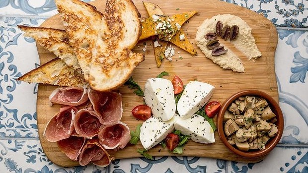 The antipasto plate at Salt Meats Cheese, which recently opened a branch at Broadway.