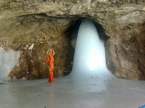 Ice Shiva Lingam at Amarnath Temple, Jammu and Kashmir