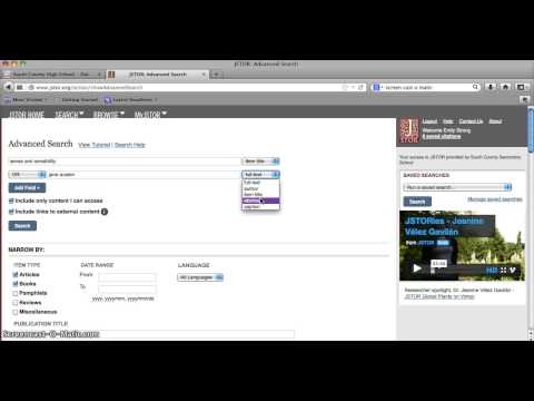 JSTOR   Advanced Searching